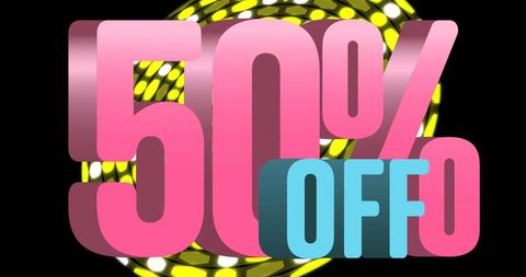 Bold 50 percent off discount promotion banner