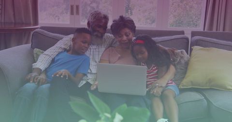 Grandparents Enjoying Quality Time with Grandchildren at Home