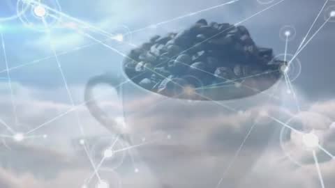 Futuristic Coffee Concept: Networked Coffee Cup in the Clouds