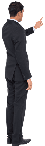 Transparent Biracial Businessman Pointing in Formal Suit - Download Free Stock Videos Pikwizard.com