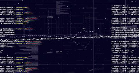 Dynamic Data Streams with Code Overlay on Digital Interface - Download Free Stock Images Pikwizard.com