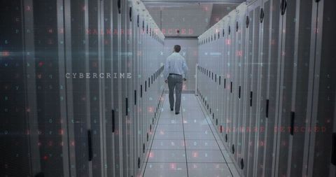 Technician Analyzing Cybersecurity in Data Center with Digital Overlay - Download Free Stock Images Pikwizard.com