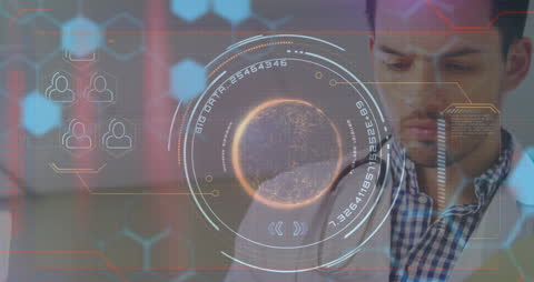 Doctor Analyzing Data with Futuristic Medical Technology