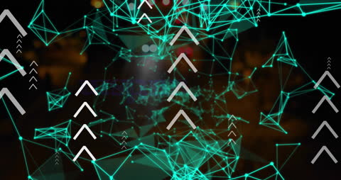 Futuristic Network Interface with Holographic Elements in Motion