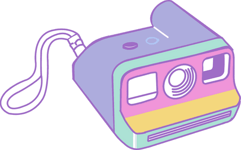 transparent pastel instant film camera illustration with wrist strap - Download Free Stock Videos Pikwizard.com
