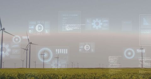 Wind Turbines with Digital Data Integrating Renewable Technology
