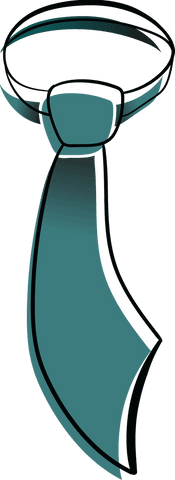 Stylish Business Tie Emblem on Transparent Background