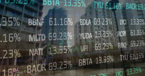 Animated Global Financial Data Industry Cityscape