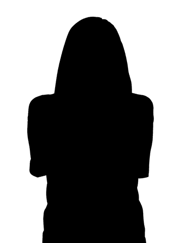 Silhouette of Woman Showing Despair on Transparent Background