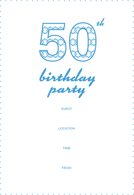 50th Birthday Party Invitation Design in Blue on Transparent Background - Download Free Stock Videos Pikwizard.com