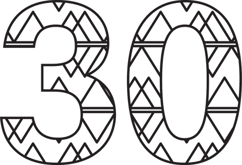 Decorative Number 30 in Black with Creative Pattern Transparent Design - Download Free Stock Videos Pikwizard.com
