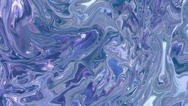 Elegant Abstract Liquid Swirl in Purple and Silver Tones