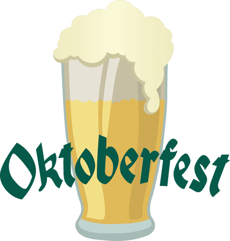 Oktoberfest Celebration with Transparent Glass of Beer Illustration