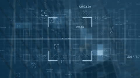 Digital Data Analysis Over Cityscape with Futuristic Interface