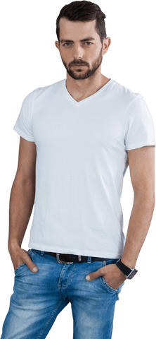Caucasian Man Wearing Casual White T-shirt on Transparent Background - Download Free Stock Videos Pikwizard.com