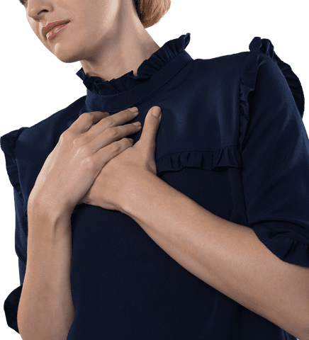 Transparent relief: woman experiencing discomfort