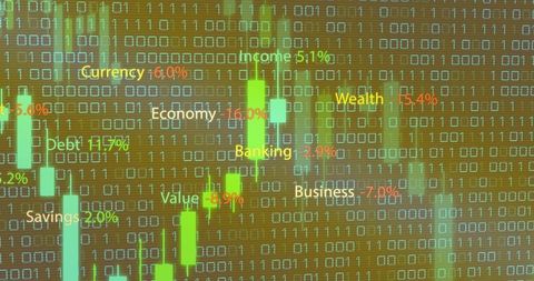 Financial Data Visualization with Candlestick Chart and Binary Code - Download Free Stock Images Pikwizard.com