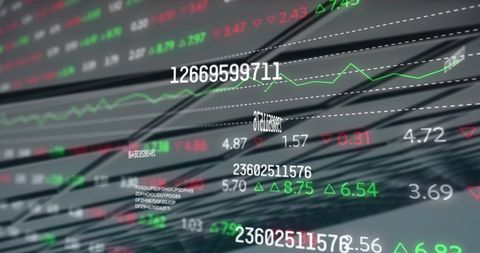Dynamic Financial Data on Virtual Display with Upward Trends - Download Free Stock Images Pikwizard.com