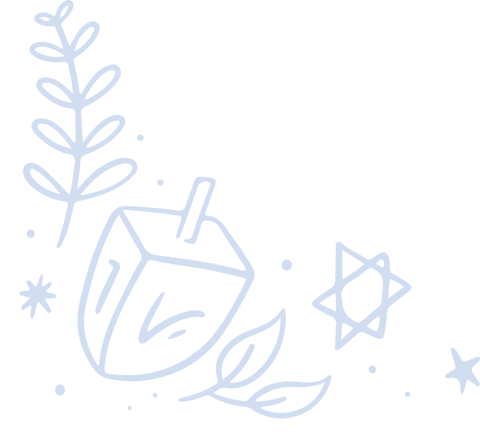 Transparent Holiday Dreidel Illustration with Leaves and Stars