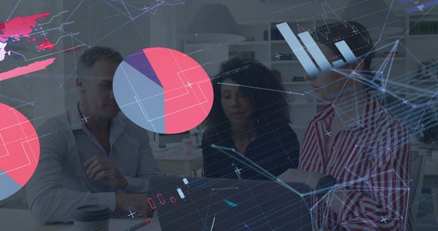 Business Team Analyzing Data with Digital Holographic Charts - Download Free Stock Images Pikwizard.com