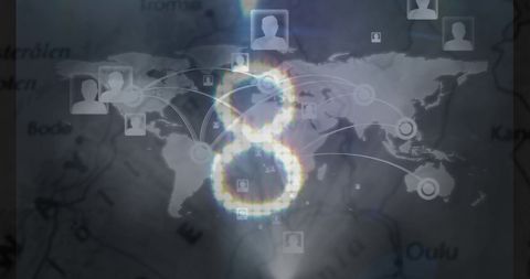 Abstract Global Networking with Map and Countdown Elements - Download Free Stock Images Pikwizard.com