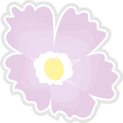 Purple Flower Illustration with Transparent Background