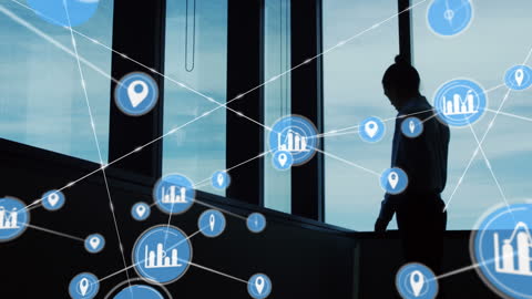 Businesswoman Networking with Digital Technology Interface Concept