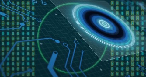 Futuristic Digital Interface with Data Circuit Visualization - Download Free Stock Images Pikwizard.com