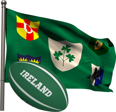 Ireland Rugby Ball and Coats of Arms on Transparent Background - Download Free Stock Videos Pikwizard.com