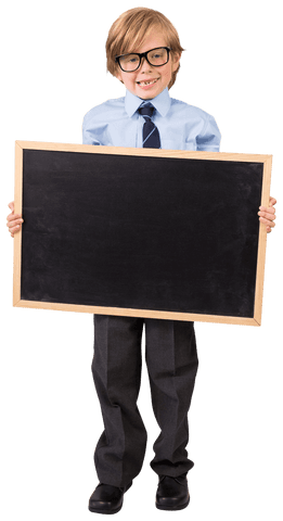 Smart Schoolboy Holding Blackboard on Transparent Background - Download Free Stock Videos Pikwizard.com