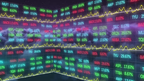Animated Financial Data Display with Stock Market Charts