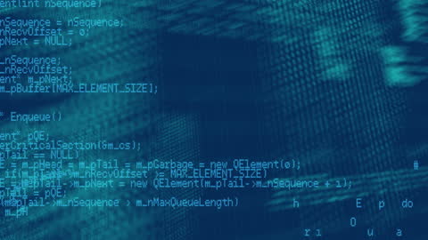 Animated Data Flow on Blue Digital Background