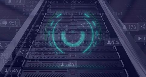 Futuristic Digital Connectivity with Servers and Data Symbols