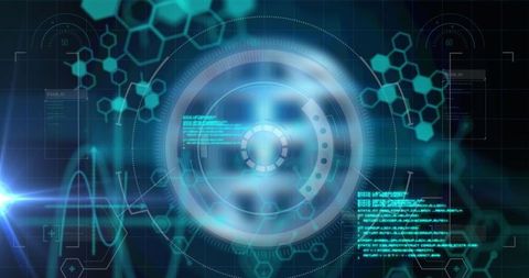 Futuristic Data Interface with Digital Hexagonal Grid Design - Download Free Stock Images Pikwizard.com