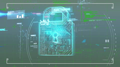 Digital Padlock Overlay in Cybersecurity Concept