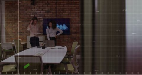 Analyzing Data During Corporate Meeting