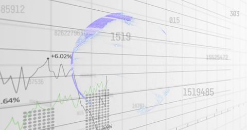 Abstract Financial Data Processing Background with a Blue Sphere - Download Free Stock Images Pikwizard.com
