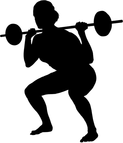 Transparent silhouette woman lifting barbell vector