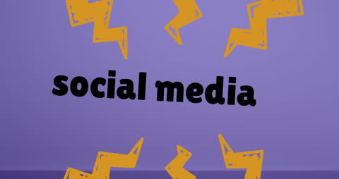Social Media Concept with Bold Text and Graphic Elements