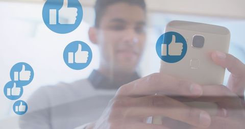 Man Engaging with Smartphone Social Media Interface - Download Free Stock Images Pikwizard.com