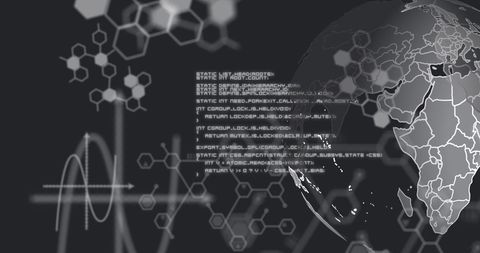Digital World Map with Data Code Overlays - Download Free Stock Images Pikwizard.com