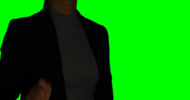 Silhouette of Woman Against Green Screen Background - Download Free Stock Images Pikwizard.com