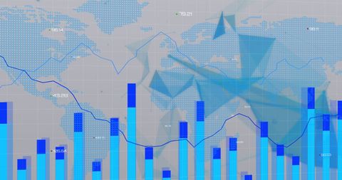 Financial Data Visualization and Digital Analysis with World Map - Download Free Stock Images Pikwizard.com