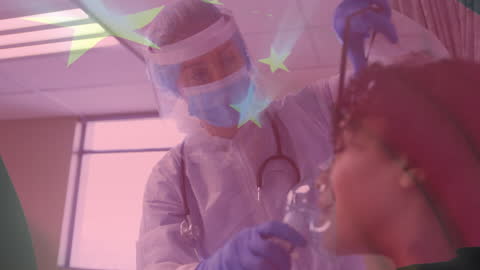 Surgical Team in Action with Digital French Flag Overlay