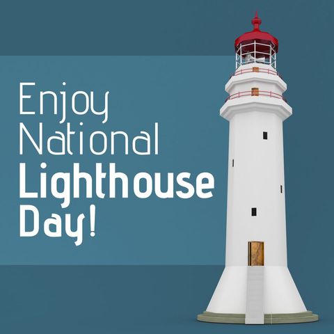 celebrating national lighthouse day with coastal tower - Download Free Stock Templates Pikwizard.com