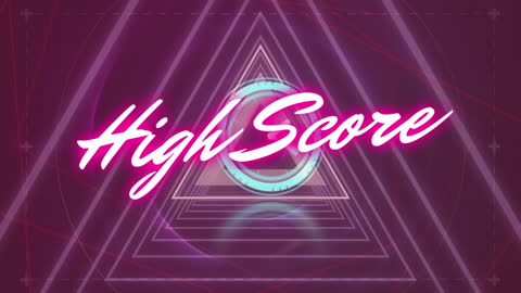 High Score Text Overlay on Geometric Patterns
