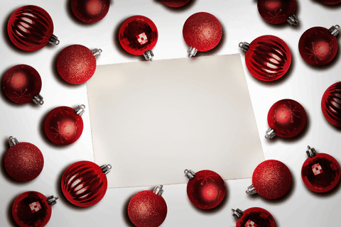 red ornaments arranged around white paper on transparent background - Download Free Stock Videos Pikwizard.com
