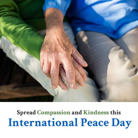 senior women holding hands promoting peace and kindness - Download Free Stock Templates Pikwizard.com