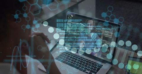 Typing Developer Viewing Code Overlays During Remote Collaboration on Laptop Screen