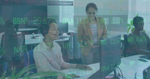 Digital Financial Data with Diverse Professionals in Office